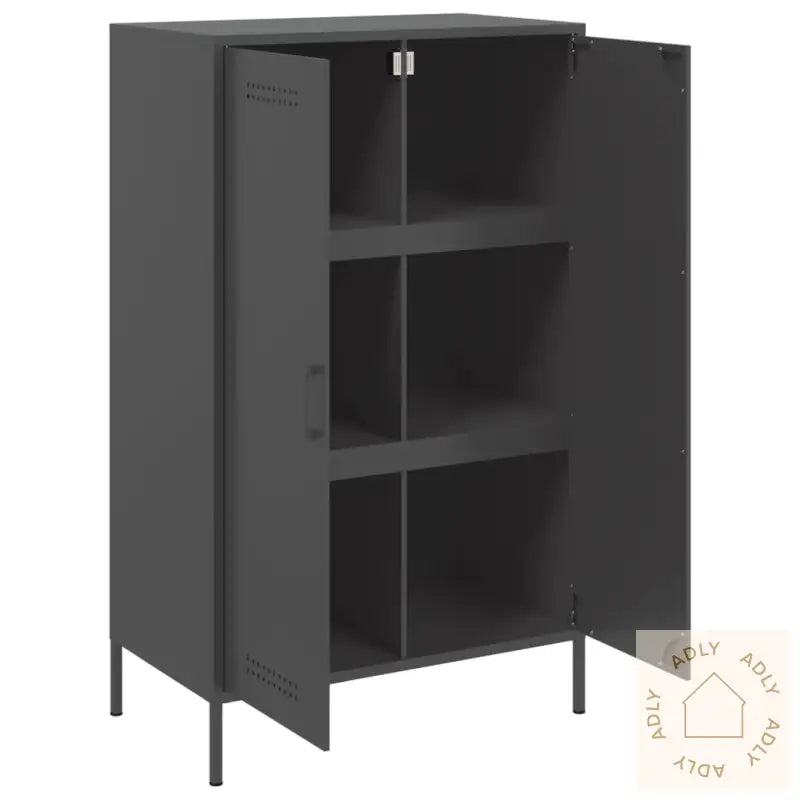 Highboard Svart 68X39X113 Cm Stål