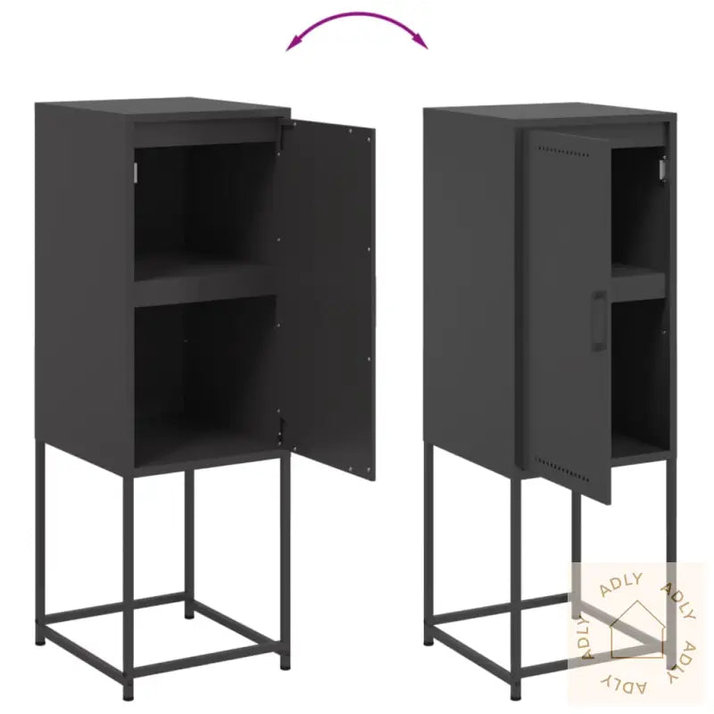 Highboard Svart 36X39X107 Cm Stål