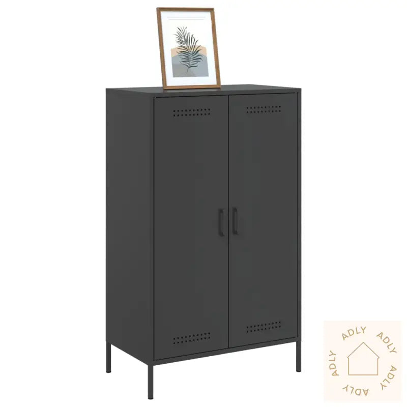 Highboard Svart 68X39X113 Cm Stål