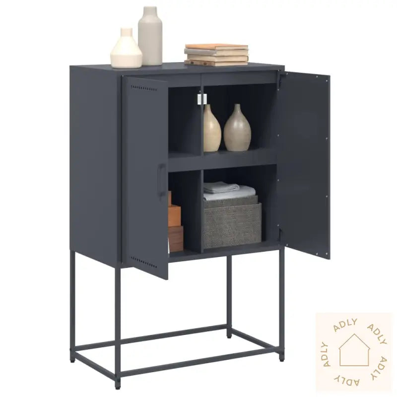Highboard Antrasitt 68,5X38,5X107 Cm Stål