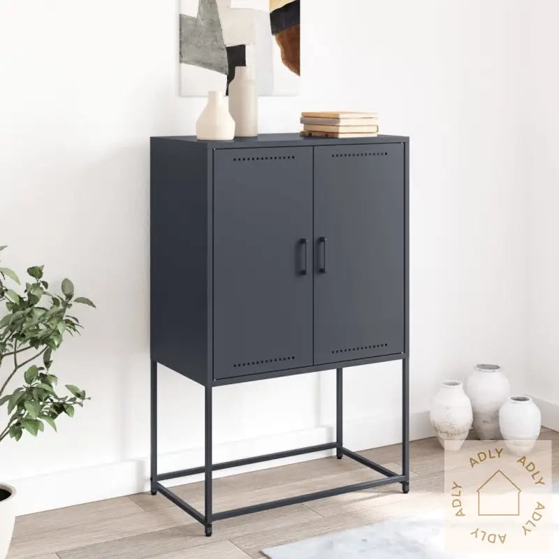 Highboard Antrasitt 68,5X38,5X107 Cm Stål