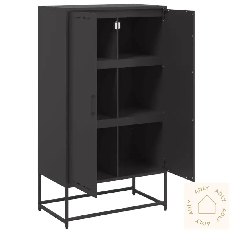 Highboard Svart 68,5X38,5X123,5 Cm Stål