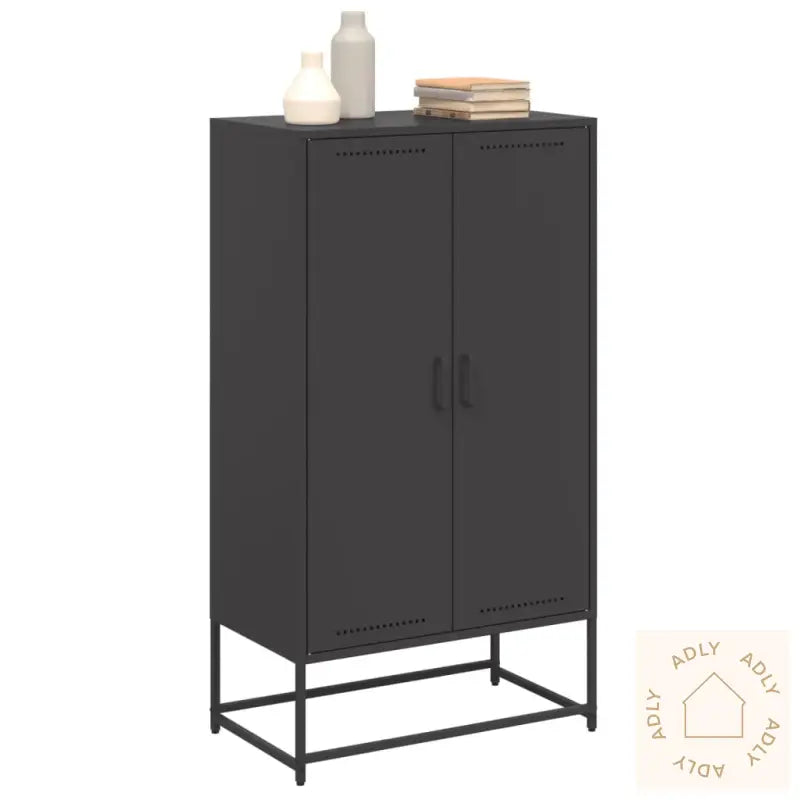 Highboard Svart 68,5X38,5X123,5 Cm Stål