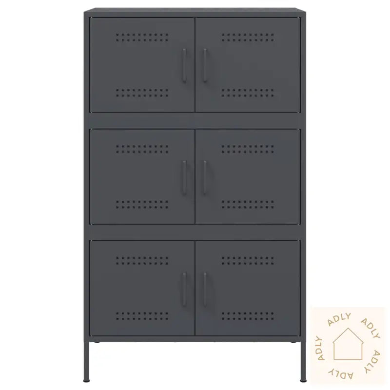 Highboard Antrasitt 68X39X113 Cm Stål