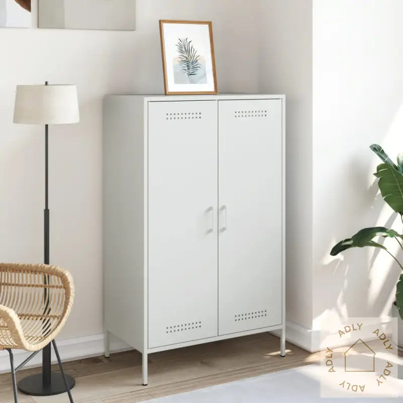 Highboard Hvit 68X39X113 Cm Stål