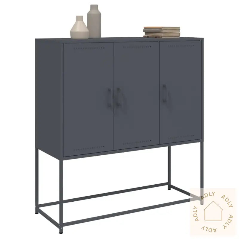 Highboard Antrasitt 100,5X39X107 Cm Stål