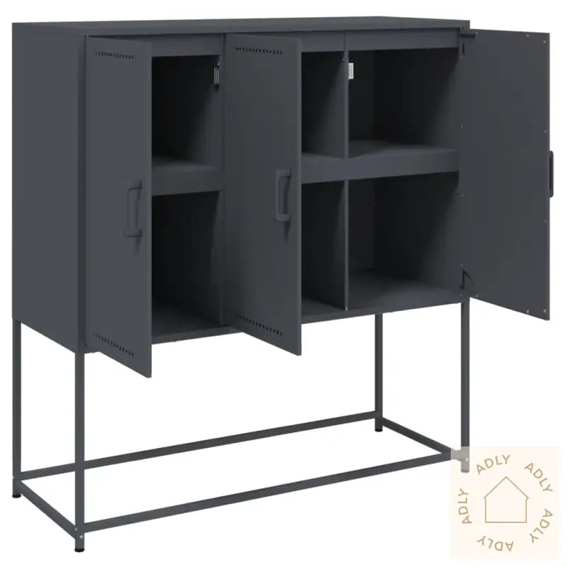 Highboard Antrasitt 100,5X39X107 Cm Stål