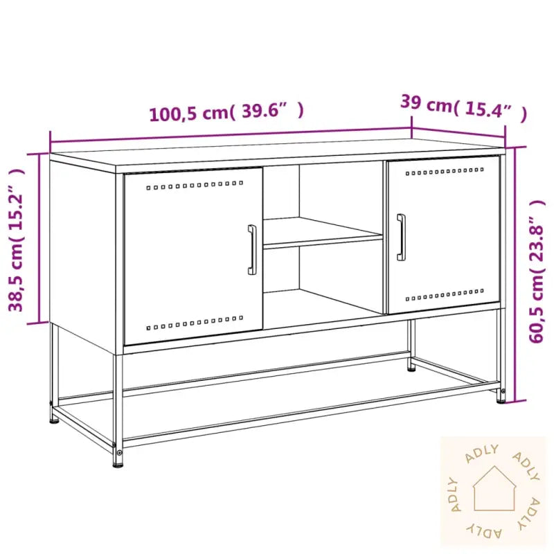 Highboard Hvit 36X39X107 Cm Stål