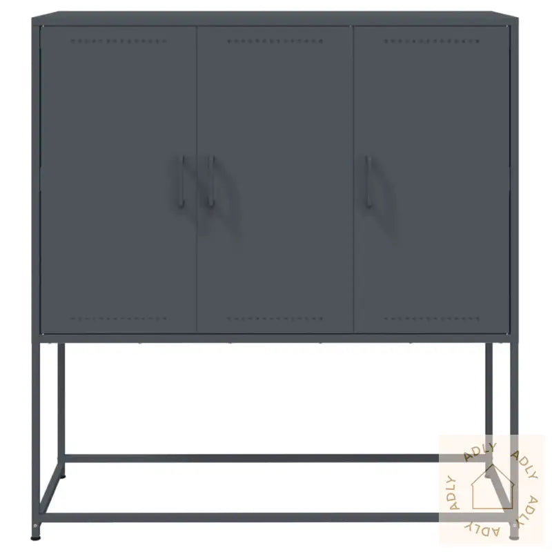 Highboard Antrasitt 100,5X39X107 Cm Stål