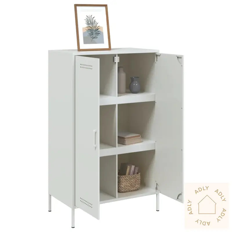 Highboard Hvit 68X39X113 Cm Stål