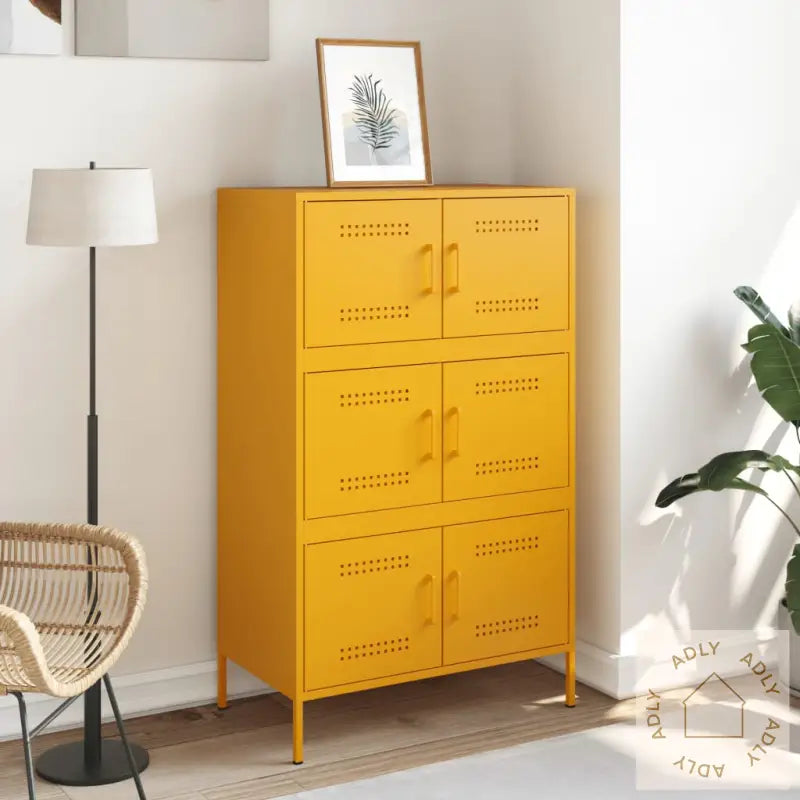 Highboard Sennepsgul 68X39X113 Cm Stål
