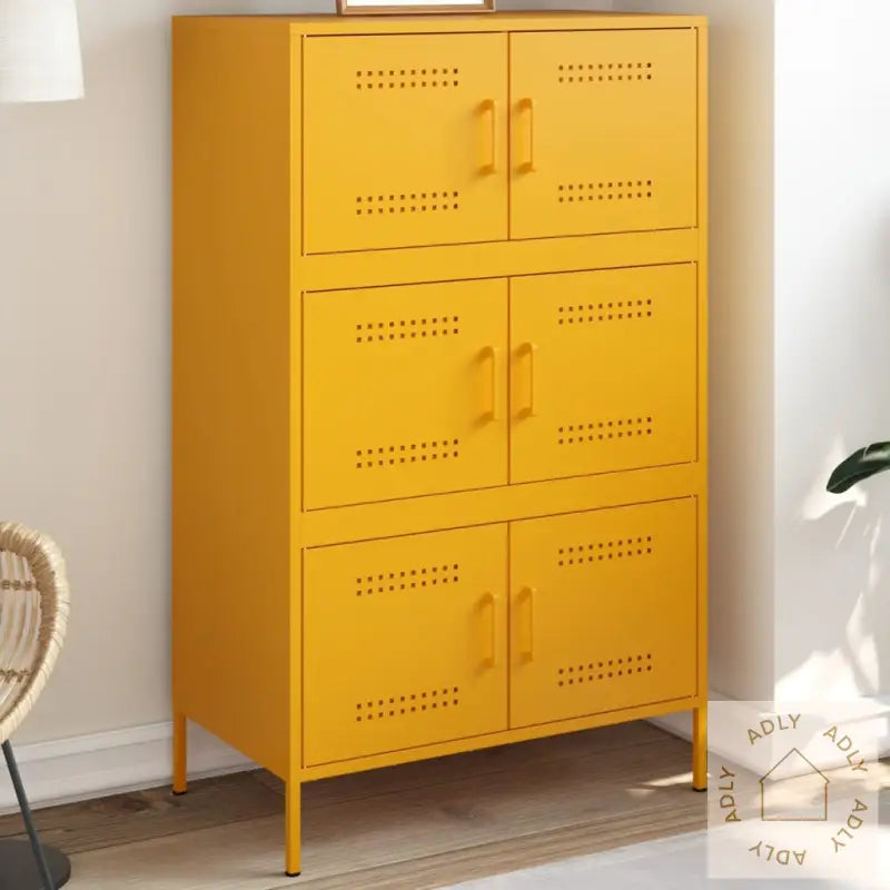 Highboard Sennepsgul 68X39X113 Cm Stål