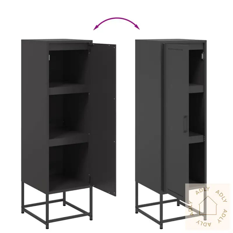 Highboard Svart 36X39X123 Cm Stål