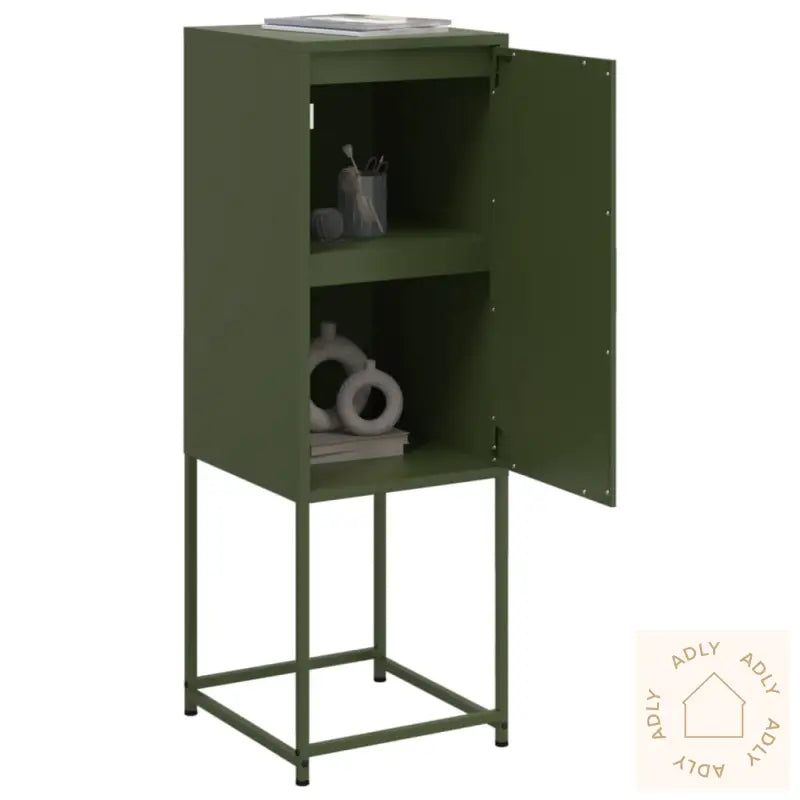 Highboard Olivengrønn 36X39X107 Cm Stål