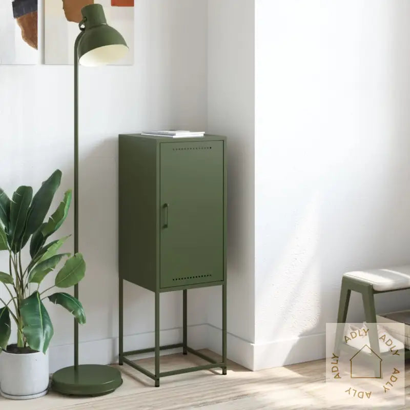 Highboard Olivengrønn 36X39X107 Cm Stål