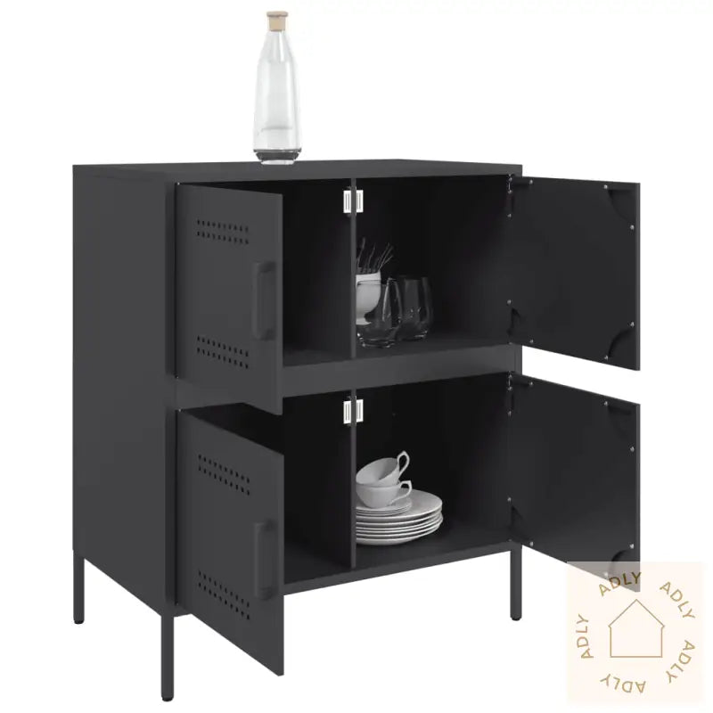 Skjenk Svart 68X39X79 Cm Stål