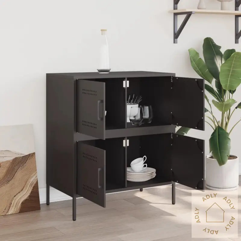 Skjenk Svart 68X39X79 Cm Stål