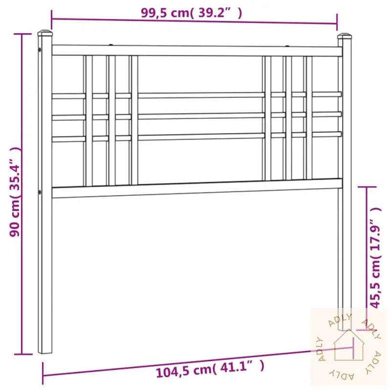 Sengegavl I Metall Hvit 100 Cm