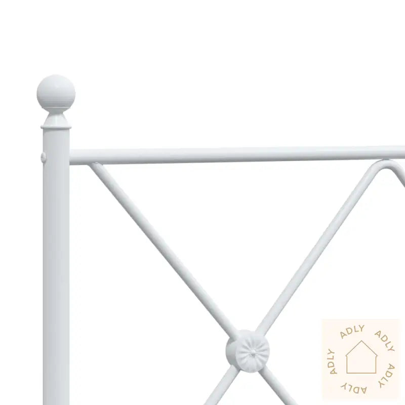 Sengegavl I Metall Hvit 120 Cm