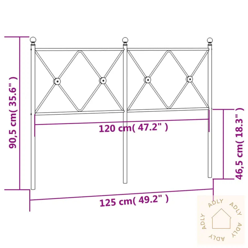 Sengegavl I Metall Hvit 120 Cm