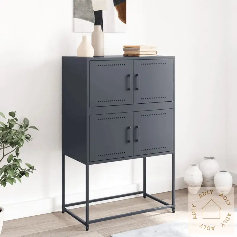 Skjenk Antrasitt 68,5X38,5X107 Cm Stål