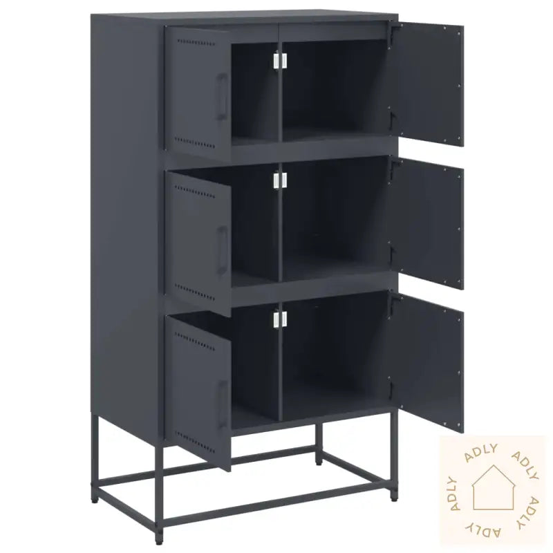 Skjenk Antrasitt 68,5X38,5X123,5 Cm Stål