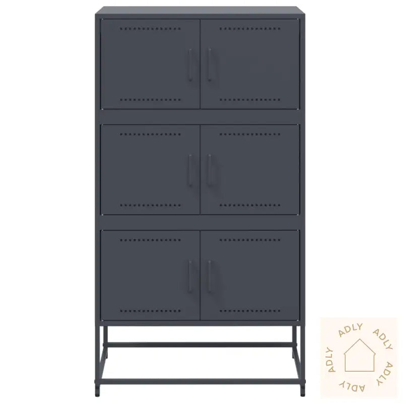 Skjenk Antrasitt 68,5X38,5X123,5 Cm Stål