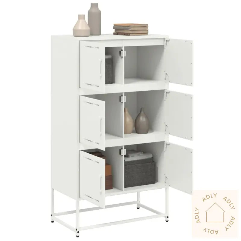 Skjenk Hvit 68,5X38,5X123,5 Cm Stål