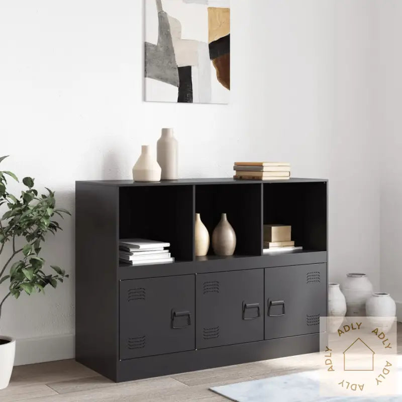 Skjenk Svart 99X39X73 Cm Stål