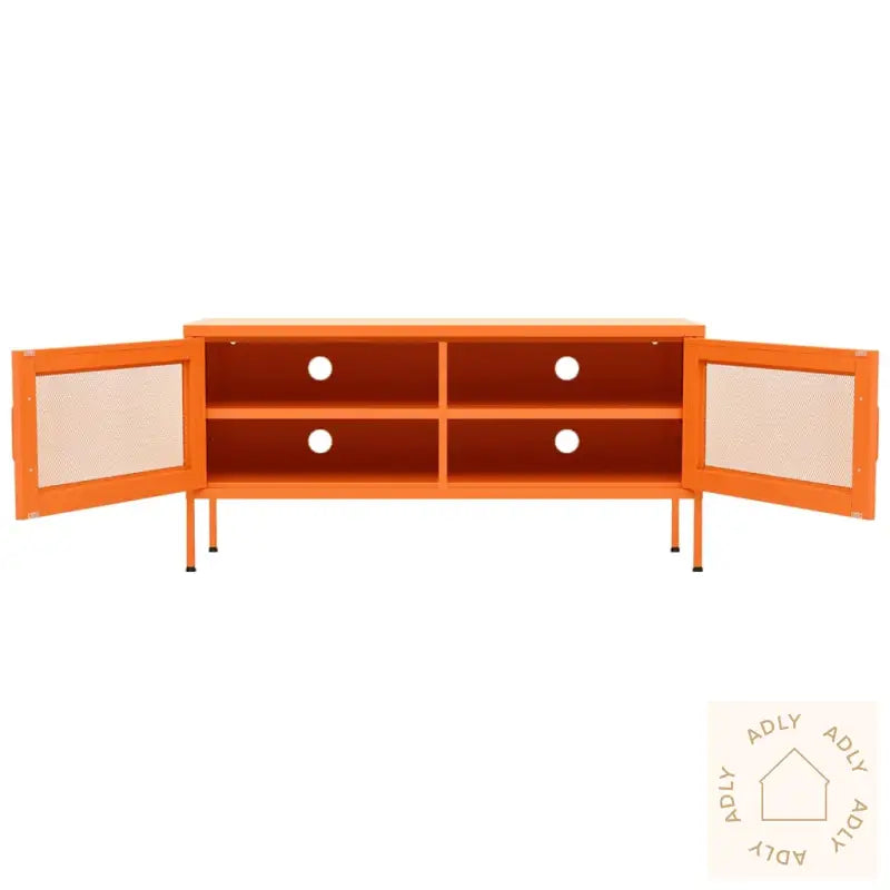 Tv-Benk Oransje 105X35X50 Cm Stål