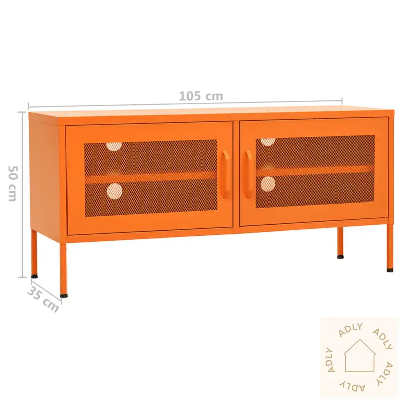 Tv-Benk Oransje 105X35X50 Cm Stål