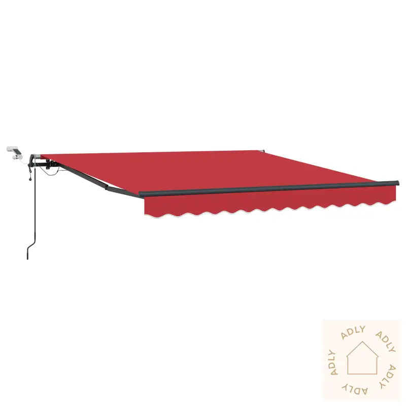 Automatisk Uttrekkbar Markise Med Led Rød 300X250 Cm
