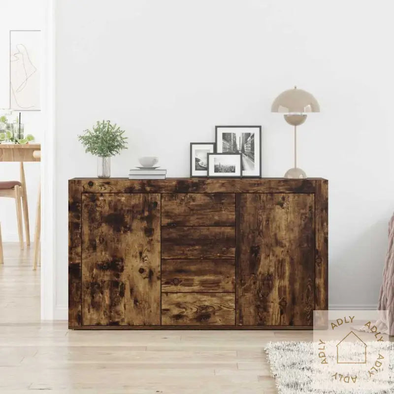Sideboard Røkt Eik Konstruert Tre 120 X 36 X 69 Cm Sideboard