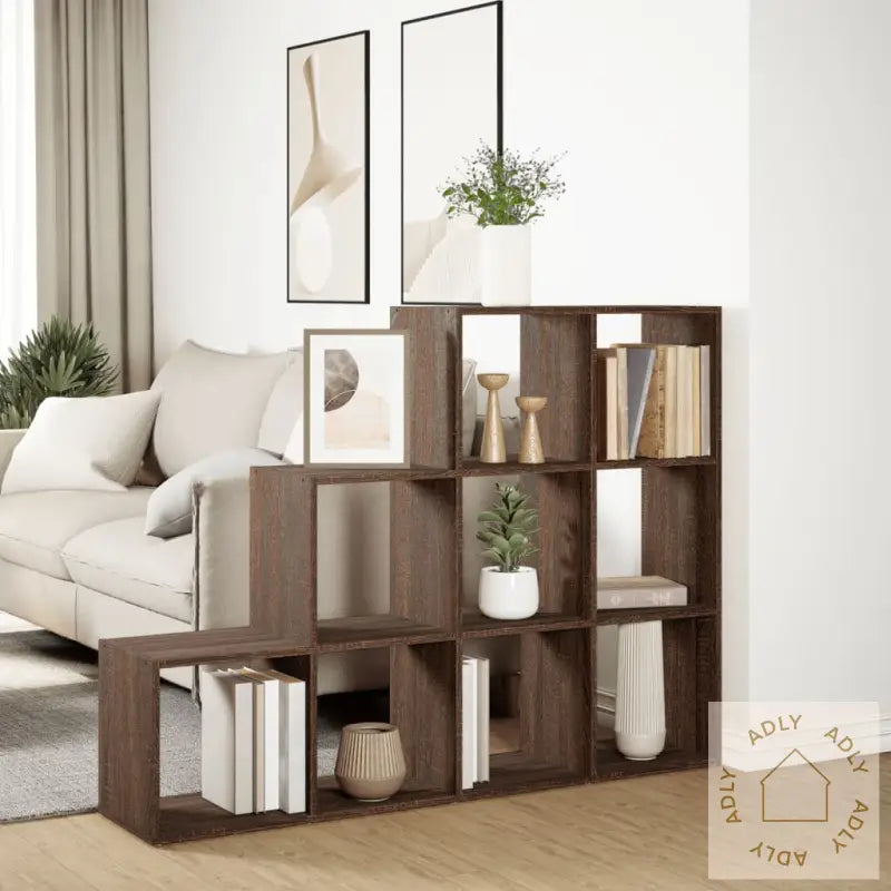 Bokhylle 3 Etasjer Brun Eik 137,5X29X103,5 Cm Konstruert Tre