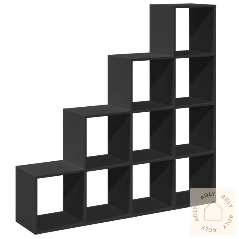 Bokhylle 4 Etasjer Svart 131,5X29X131,5 Cm Konstruert Tre
