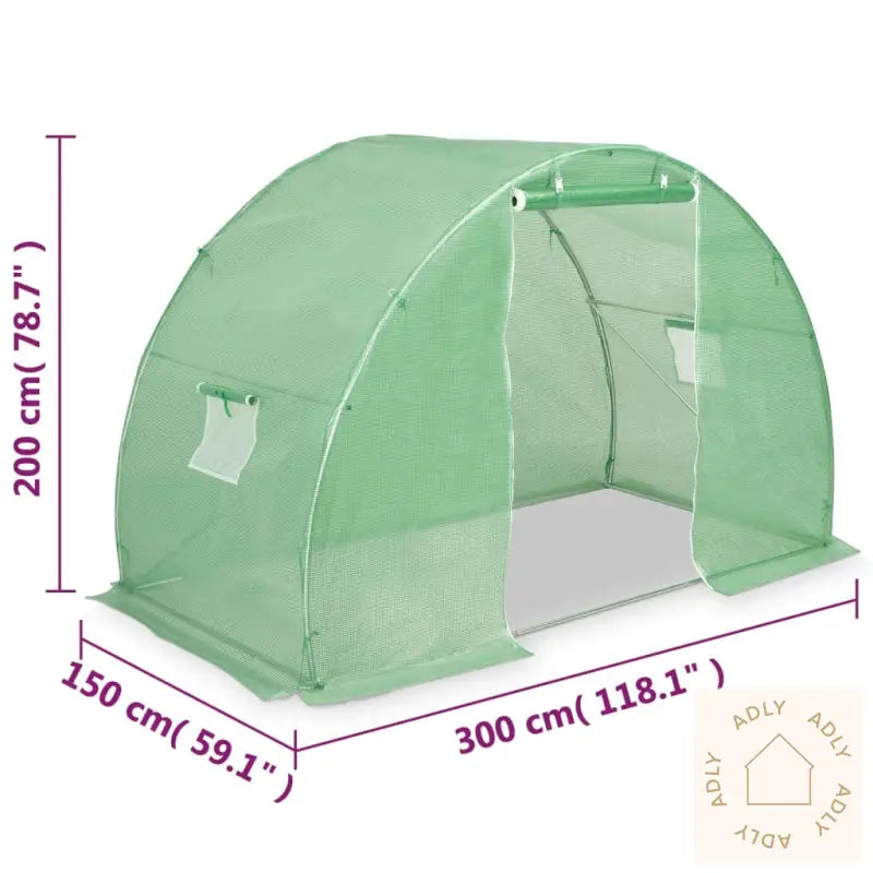 Drivhus 4,5M² 300X150X200 Cm