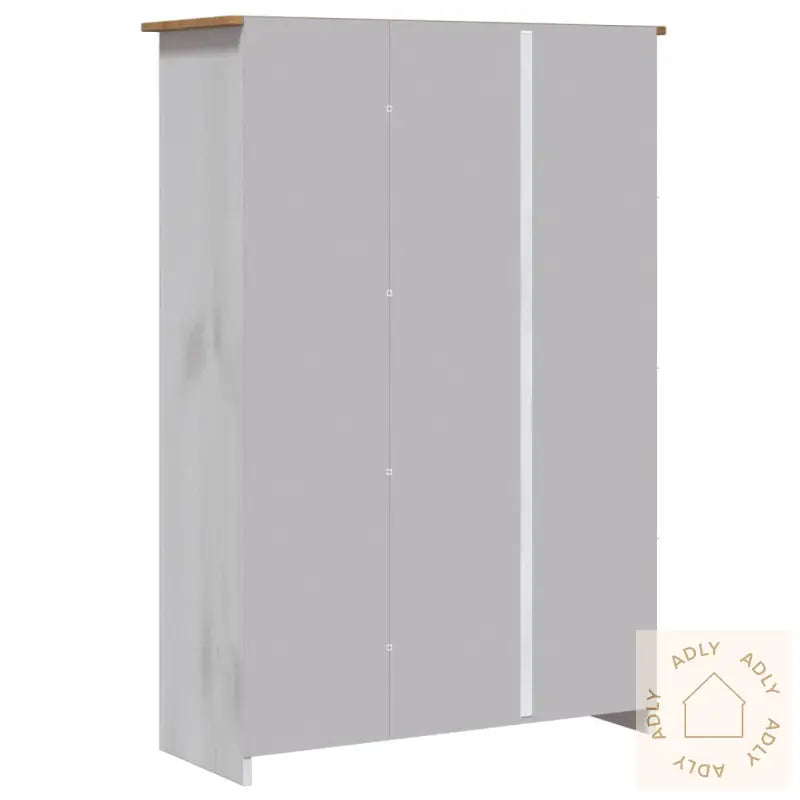 Garderobeskap 3 Dører Hvit 118X50X171,5 Cm Furu Panama Range