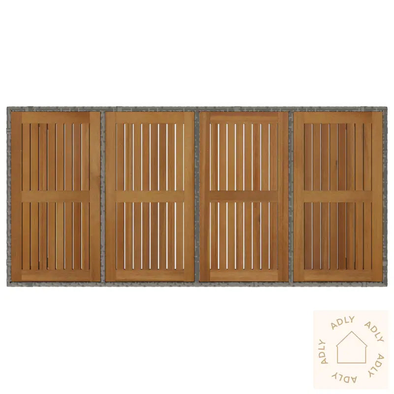 9 Delt Hagediningsett Grå Poly Rattan Akasie