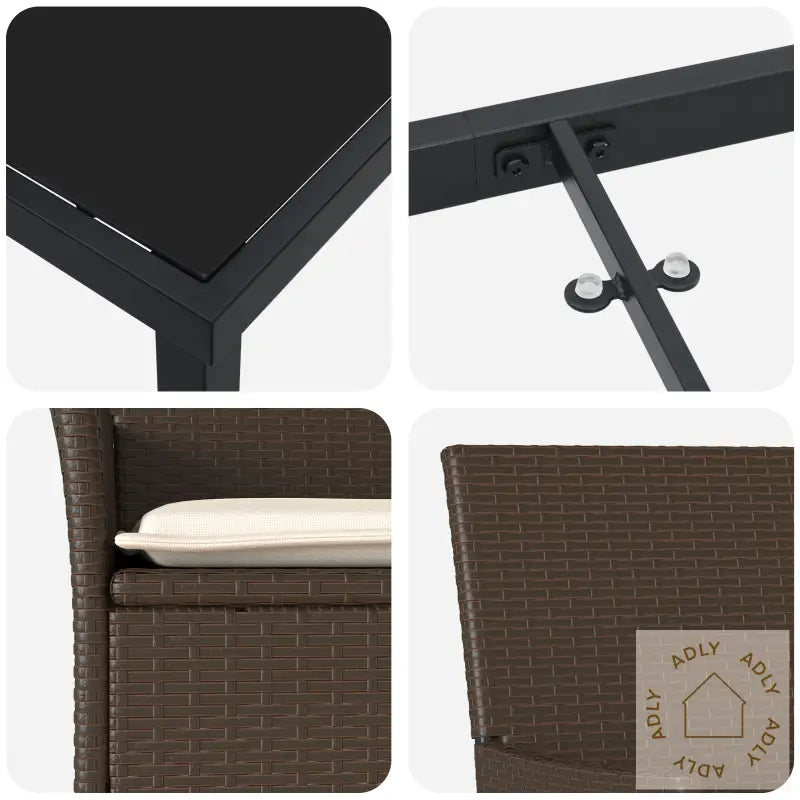 7-Delt Hage Spisegruppe Med Puter Brun Poly Rattan