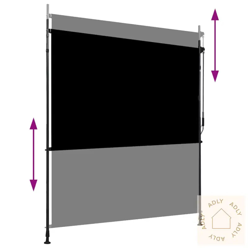 Utendørs Rullegardin 200X270 Cm Antrasitt