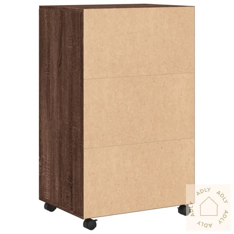 Rulleskap Brun Eik 55X40X91 Cm Konstruert Tre
