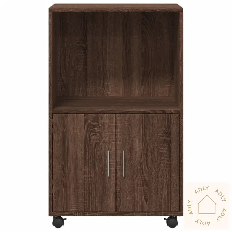 Rulleskap Brun Eik 55X40X91 Cm Konstruert Tre