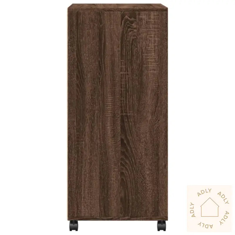 Rulleskap Brun Eik 55X40X91 Cm Konstruert Tre