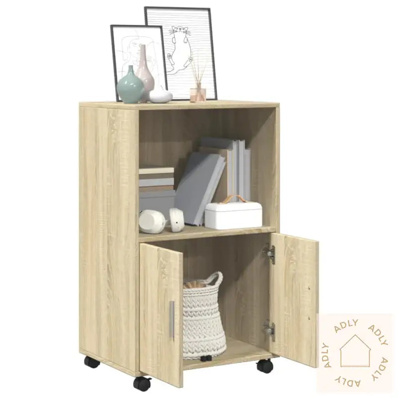 Rulleskap Sonoma Eik 55X40X91 Cm Konstruert Tre