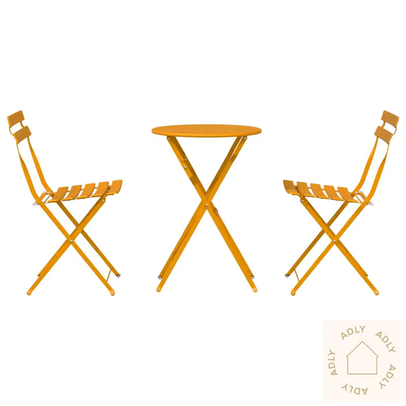 3-Delt Folds-Bistrosett I Sennepsgul Stål