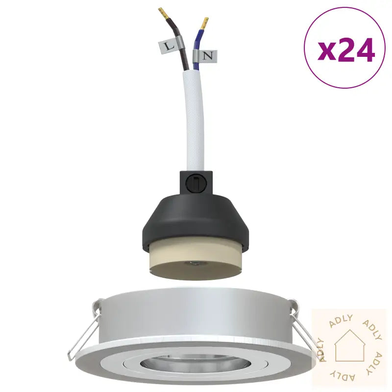 Innpakkede Spotlights 24 Stk Runde Gu10 Sølv Ø91 Mm