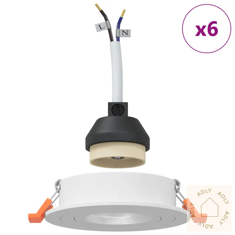 Nedsenkede Spotlights 6 Stk Runde Gu10 Hvite Ø91 Mm