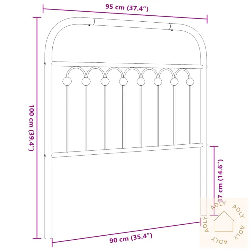 Sengegavl I Metall Hvit 90 Cm