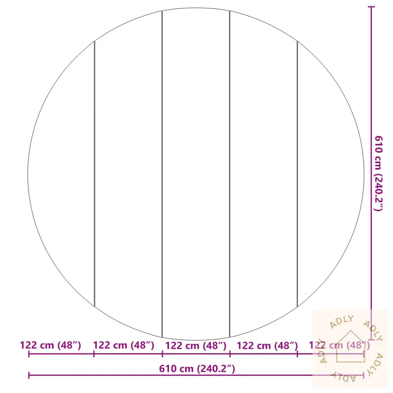 Rundt Bassengtrekk Lysegrå Polyetylen Ø 610 Cm Rundt Bassengtrekk