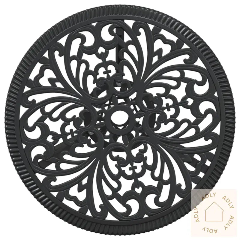 3-Delt Hage Bistro Sett Svart Støpt Aluminium